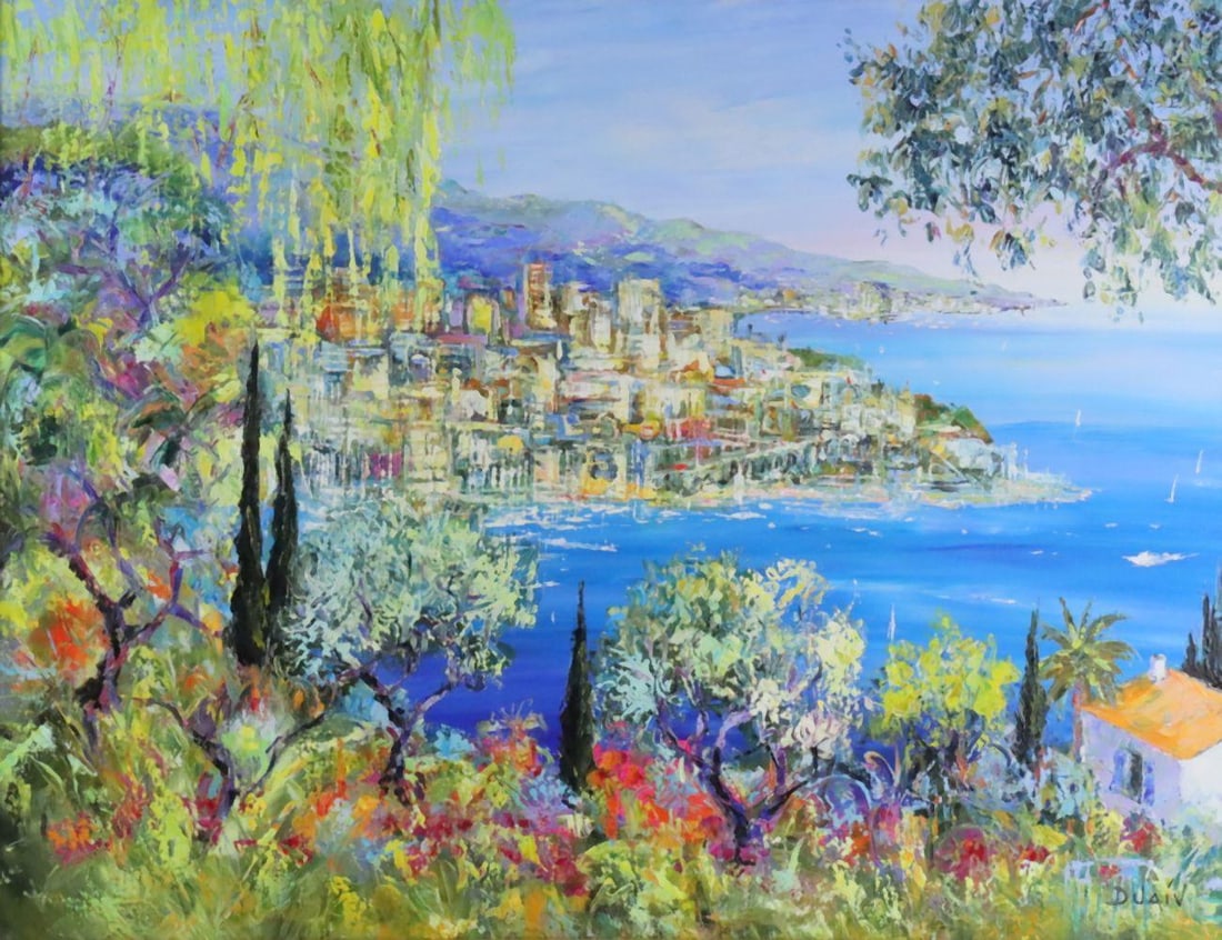 Duaiv (French, b. 1952) "Monaco" Oil Painting on Canvas (1 of 10)