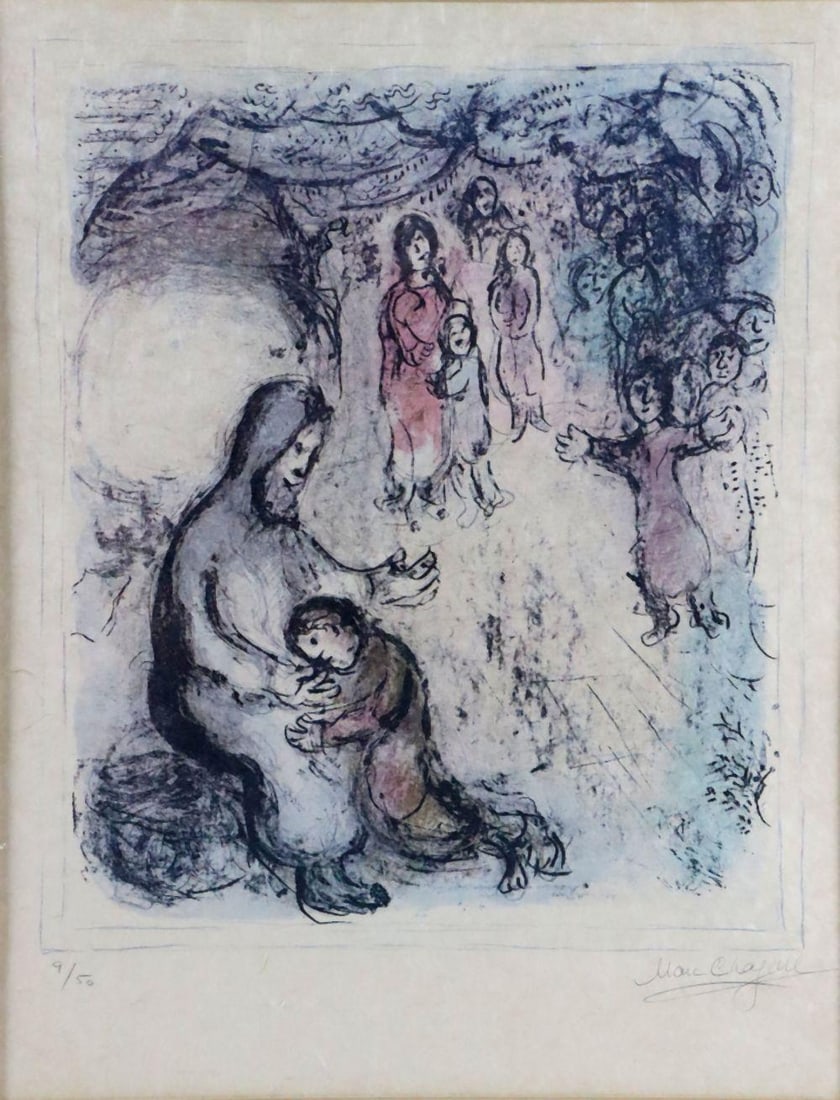 Marc Chagall (French, 1887-1985) "Jacob’s Blessing" Lithograph on paper (1 of 6)