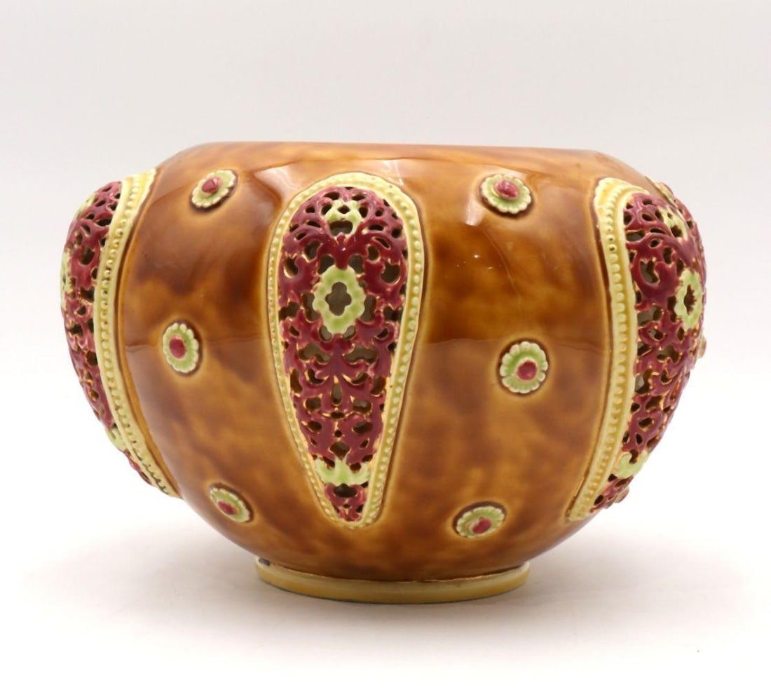 Antique Zsolnay Hungarian Porcelain Vase (1 of 4)