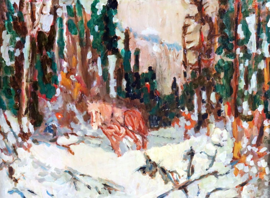 Attr. Manly MacDonald Oil Painting on Panel (1 of 6)