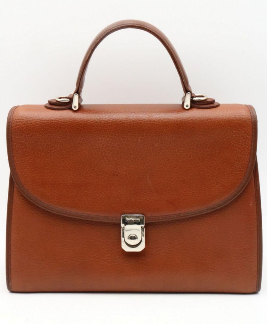 Vintage Burberry Brown Leather Hand Bag (1 of 5)