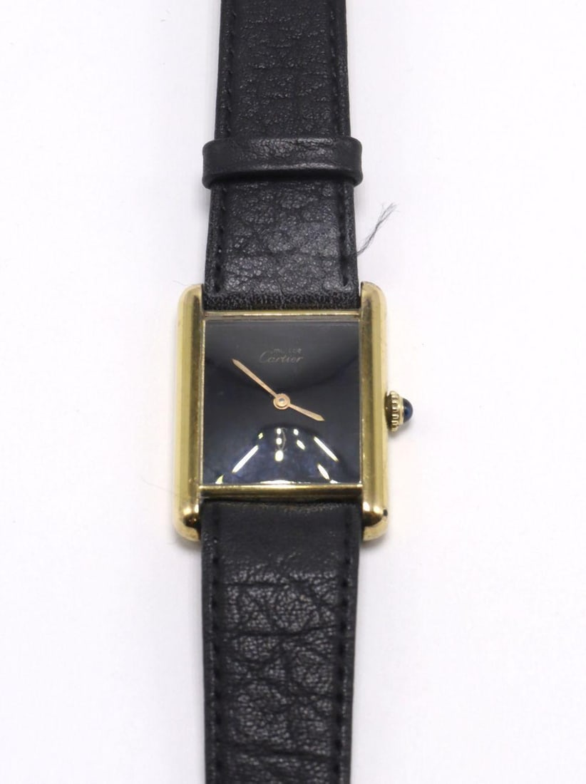 Must de Cartier Vermeil Sterling Silver Tank Wristwatch (1 of 4)