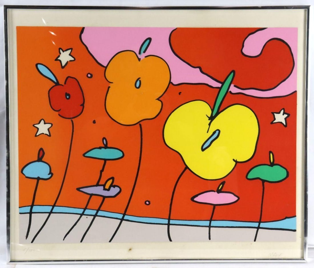 Peter Max (American, b. 1937) "Moon Flowers" Serigraph (1 of 5)