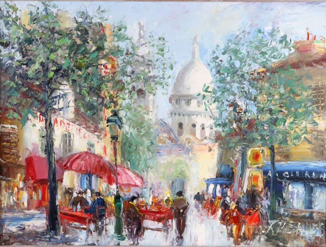 Tony Trencev "Montmartre" Oil Painting on Canvas (1 of 6)