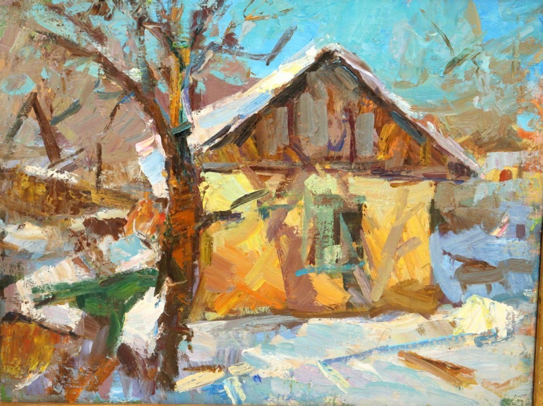 Eastern European Oil Painting on Board: Eastern European School Oil painting on board Dated 2007 17 3/8" W x 13 1/4" H An oil painting on board rendered with balanced composition and naturalistic detail. Signed verso and dated 2007.