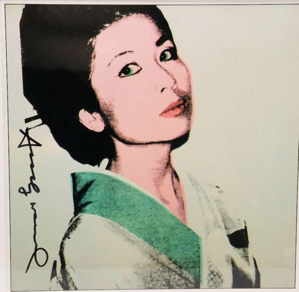 Andy Warhol "Kimiko" Signed Offset Lithograph: Andy Warhol (American, 1928–1987) Kimiko Offset lithograph 20th century 7 3/8" W x 7 3/8" H An offset lithograph depicting Kimiko, rendered in Warhol’s signature graphic style with