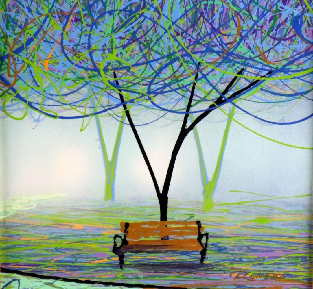 Michael Romero (American, b. 1992) "Bench" Acrylic on Canvas (1 of 6)