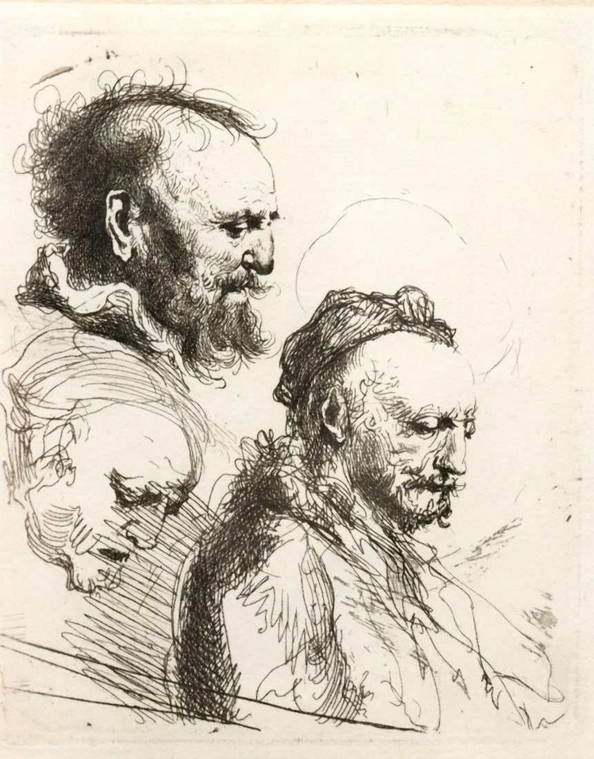 After Rembrandt "Study of Three Old Men" Etching (1 of 4)