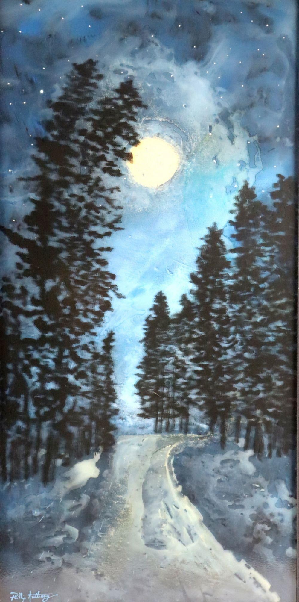 Phillip Anthony (American, b. 1978) "Counting Stars" Painting on Panel: Phillip Anthony (American, b. 1978) Counting Stars Painting on panel 29 1/2" H x 14 1/2" W Framed: 39 1/4" H x 24 1/4" W A painting on panel titled Counting Stars by American artist