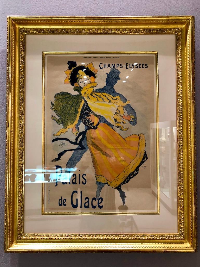 Champs Elysees Palais de Glace Poster: French Champs-Élysées Palais de Glace Poster Poster 21 1/2" H x 14 1/2" W 33 1/2" H x 26" W framed A poster for the Champs-Élysées Palais de Glace, featuring a deco