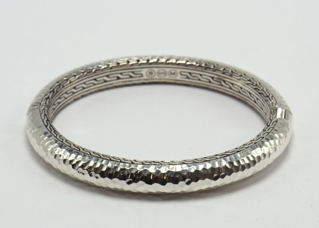 John Hardy Hammered Sterling Silver Bangle Bracelet (1 of 3)