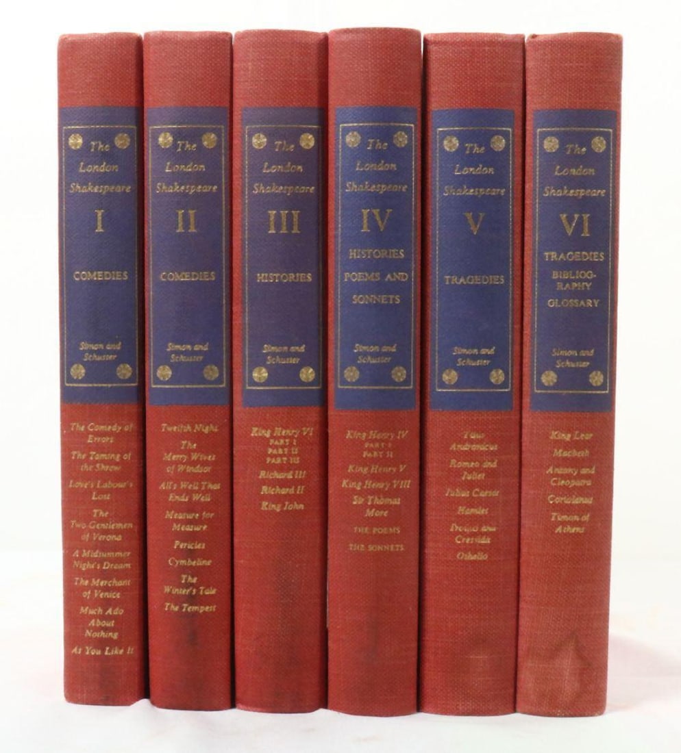 The London Shakespeare Vol. 1-6, John Munro: “The London Shakespeare” Volumes 1–6 Simon and Schuster, American 1957 A six-volume annotated and critical edition of the complete works of Shakespeare, edited by John Munro with int
