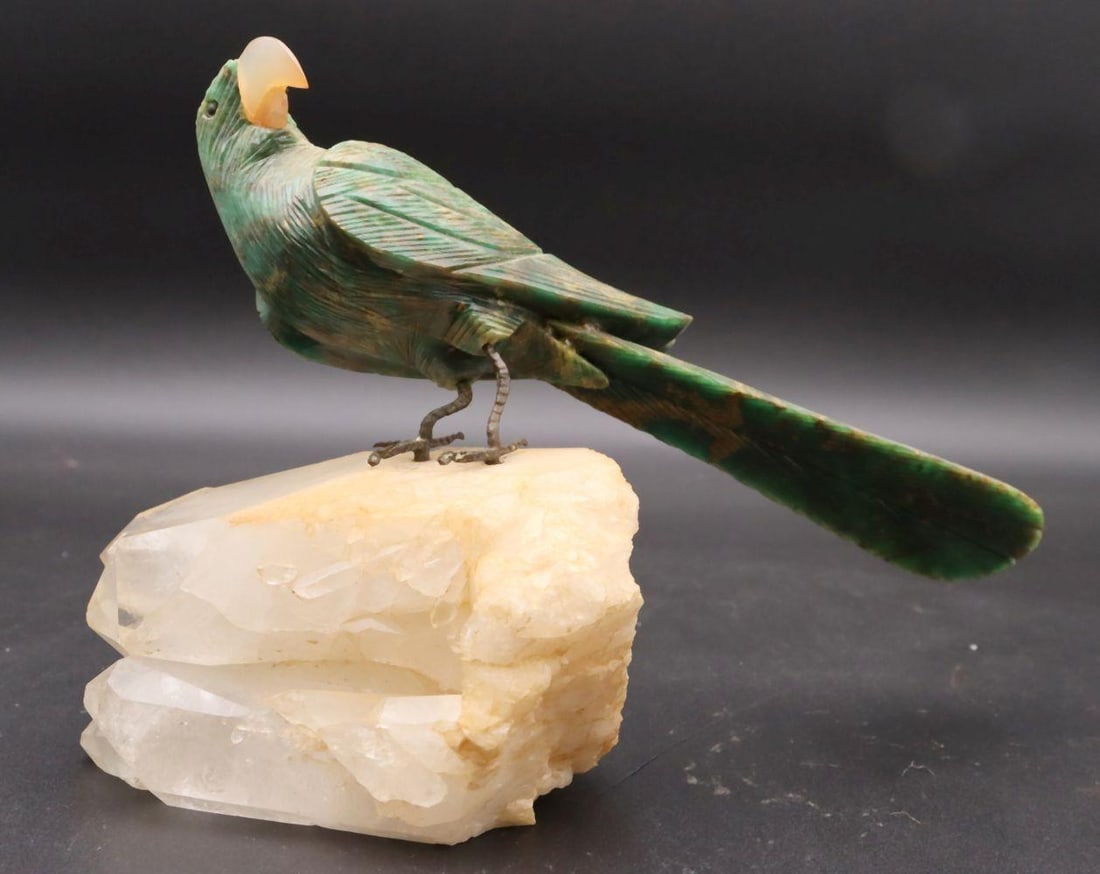 Vintage Carved Semi-Precious Stone Bird Sculpture (1 of 3)