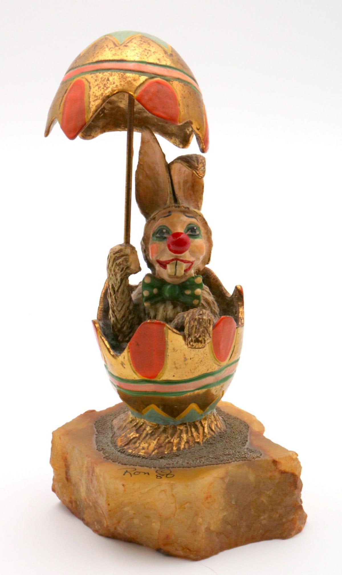 Ron Lee "Easter Egg Rabbit Clown" Sculpture (1 of 3)