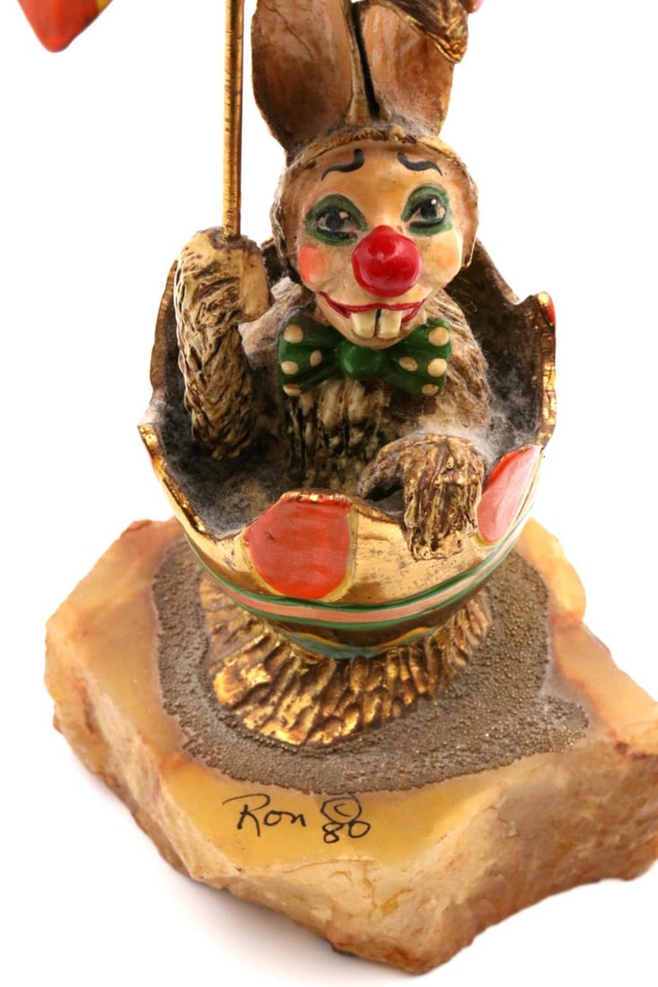 Ron Lee "Easter Egg Rabbit Clown" Sculpture - 2