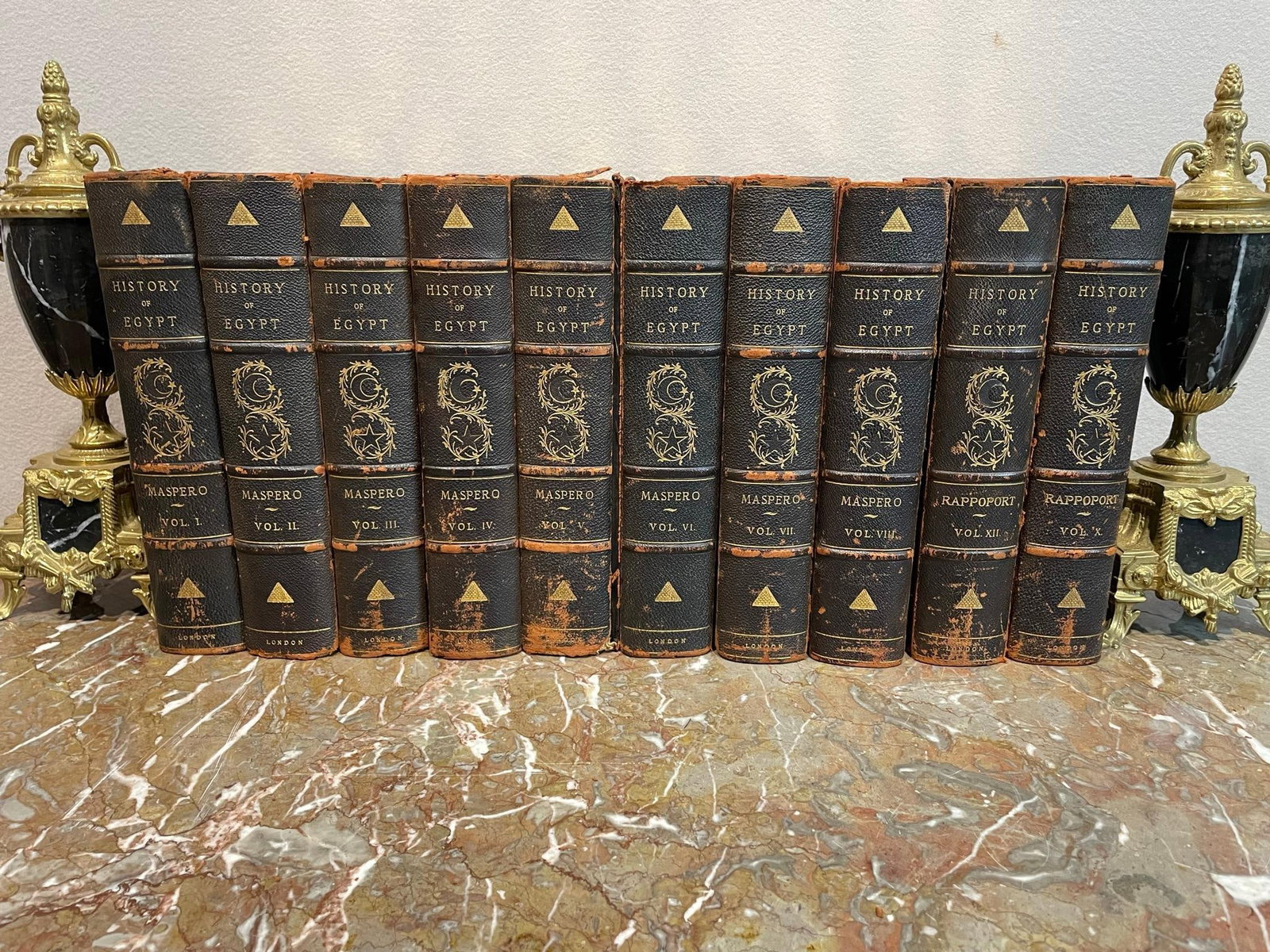 History of Egypt by G. Maspero, H. Sayce & M.L McClure: History of Egypt by G. Maspero, H. Sayce, and M.L. McClure, Ten-Volume Set Limited Edition 10" H A limited edition ten-volume set of “History of Egypt” by G. Maspero, H. Sayce, and M.L