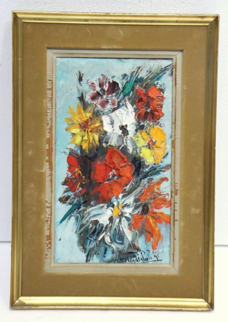 Signed Still Life Oil Painting on Canvas (1 of 4)