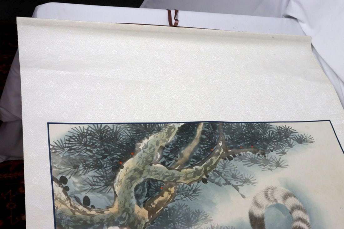 Oriental Silk Scroll Tiger Print - 4