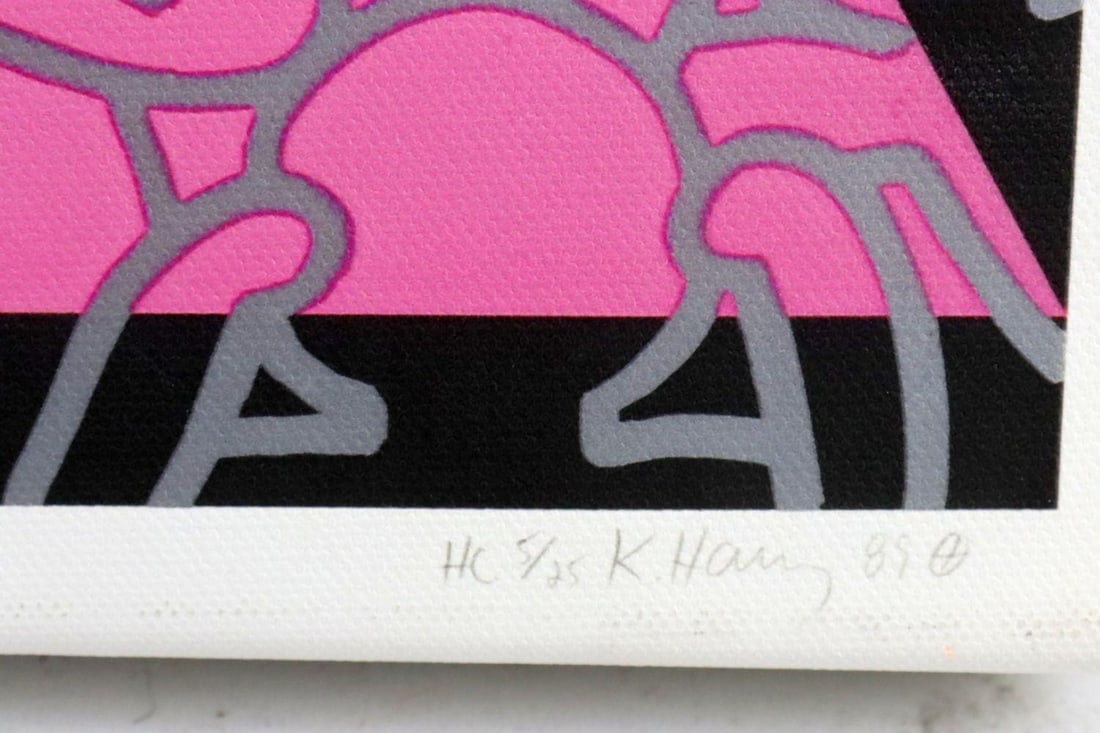 Keith Haring "Silence=Death" Signed Canvas Print - 5