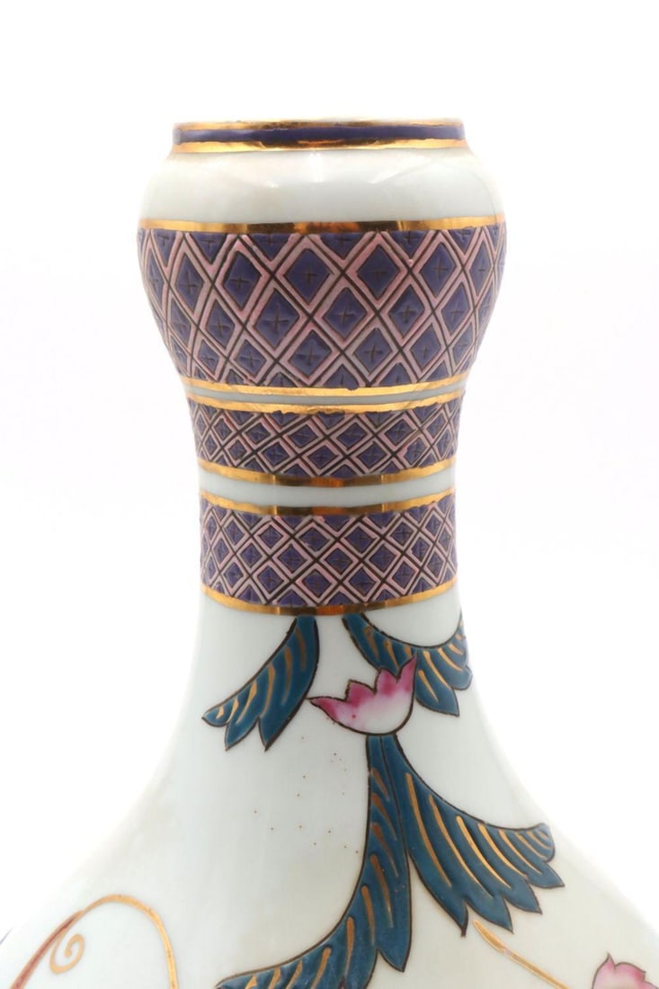 Unsigned Hand Painted Vase - 4