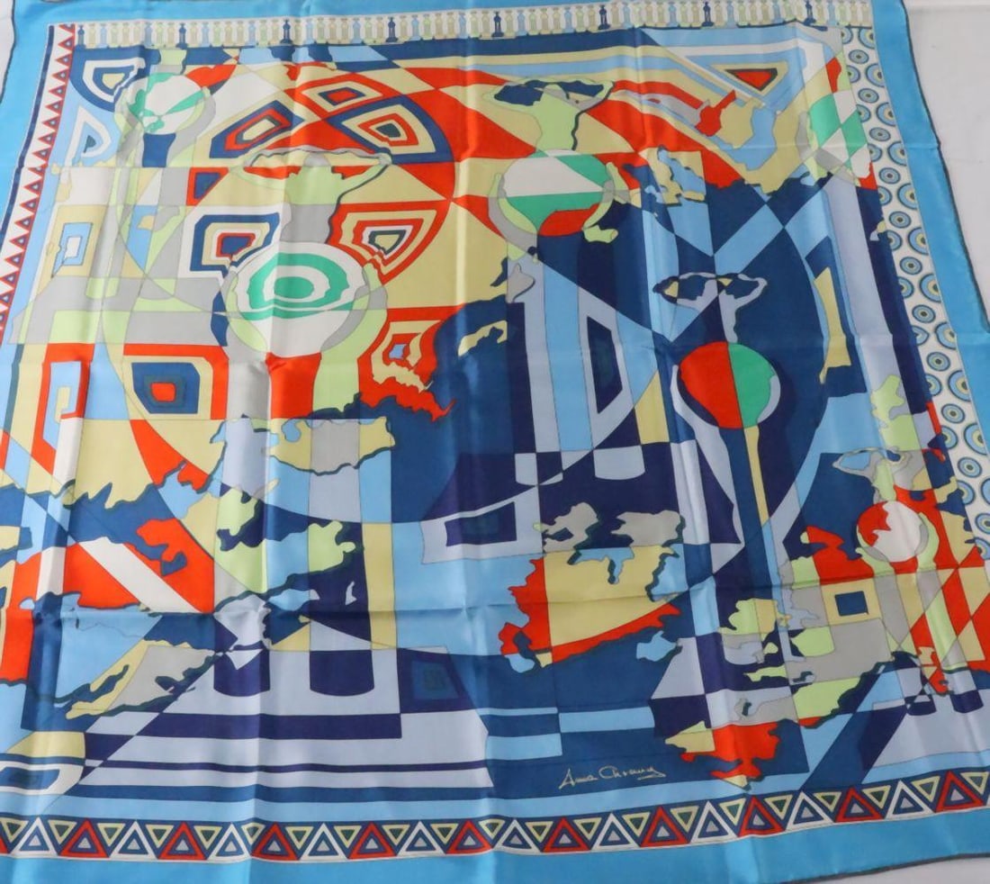 Anne Chromy “The Silk Road” 100% Silk Scarf (1 of 7)