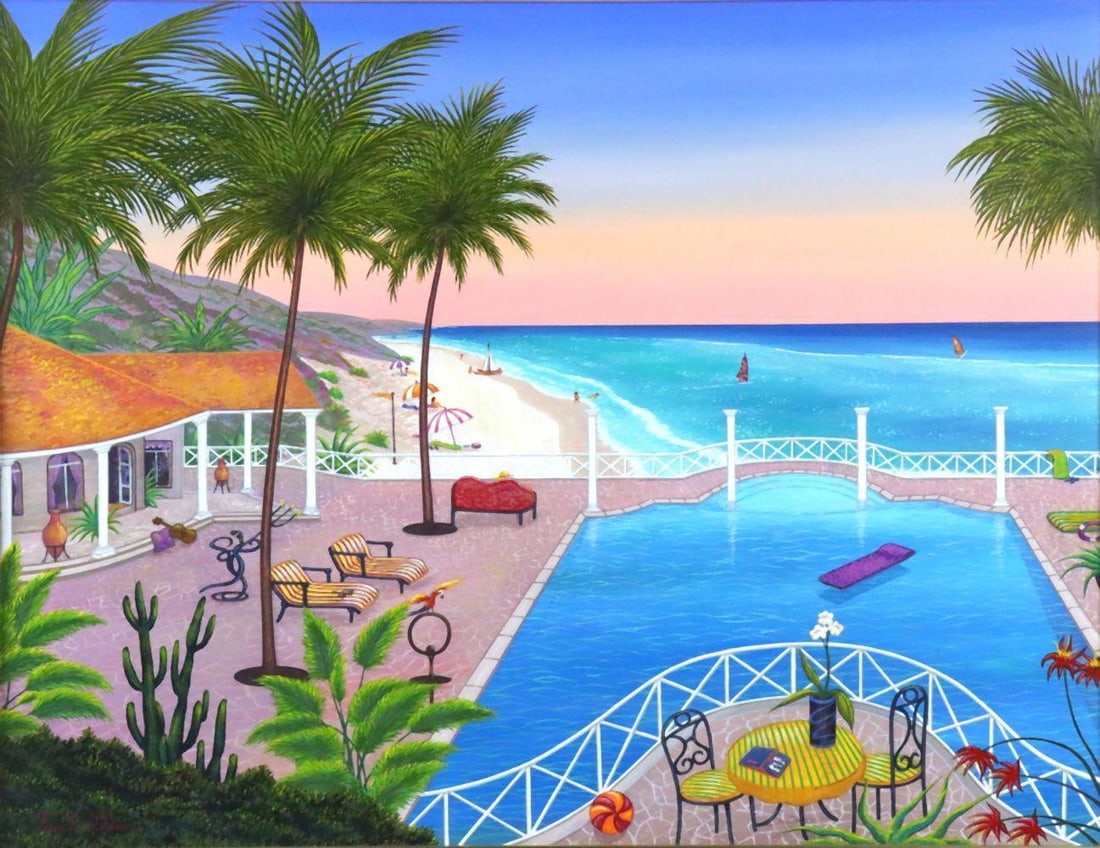 François Ledan (French, b. 1940) “Barbados Dream” Acrylic on Canvas (1 of 6)