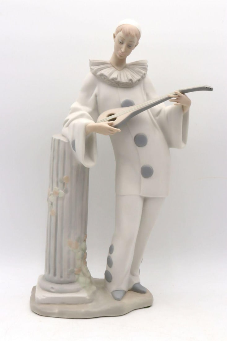 Nao by Lladro #4560 "Pensive Pierrot" Bisque Porcelain Figurine (1 of 4)