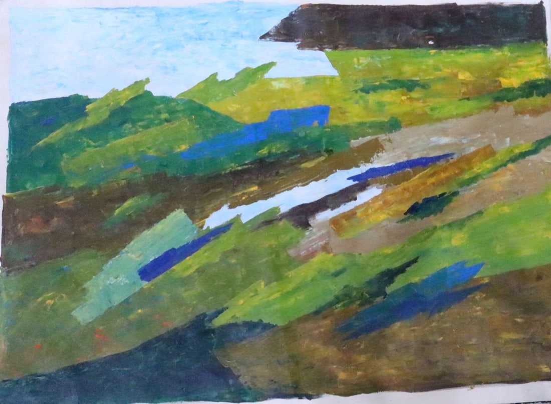 Attr. Ram Kumar Acrylic Painting on Canvas (1 of 3)