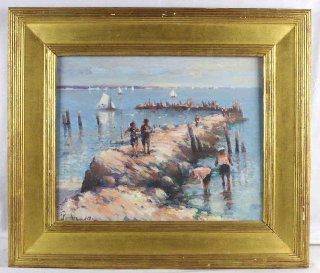 20th C. Impressionist Harbor Scene - 2