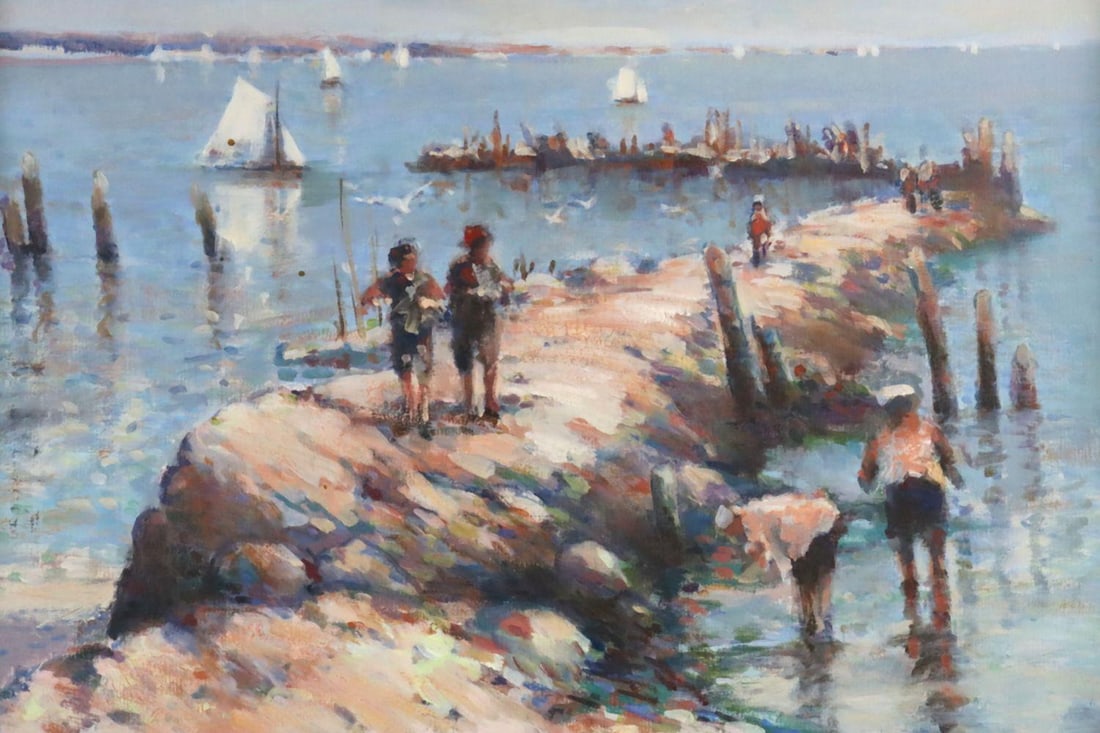20th C. Impressionist Harbor Scene - 3
