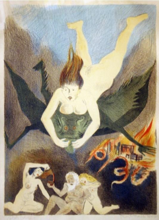 Raphael Soyer "Battle With The Demon" Print: Raphael Soyer Russian/American, 1899-1987) Lithograph On Paper AP 22.25 x 16.5 inches Hand signed and numbered in pencil. Artwork is in excellent condition. Certificate of Authenticity incl