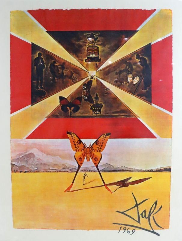 After Salvador Dali "Butterfly Suite, Roussillon" Print: After Salvador Dalí (Spanish, 1904–1989) Untitled Print, dated 1969 and signed in the plate Image: 26.25" H x 19.25" W Frame: 30.25" H x 24.25" W A print after Salvador