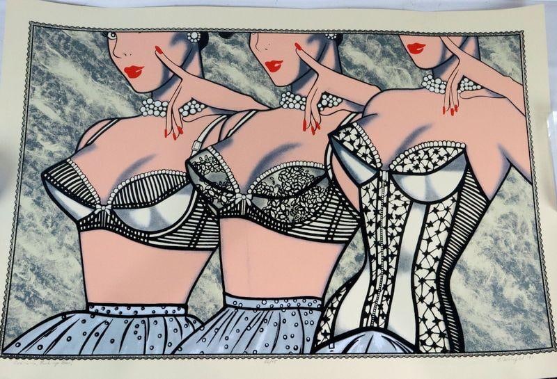 Cindy Wolsfeld "Ooh-la-la, Push-up Bras!" Print: Cindy Wolsfeld (French, 20th Century) Untitled Lithograph, 1991; pencil signed, edition 66/75, blind stamp Sheet: 28" H x 40" W A 1991 lithograph by Cindy Wolsfeld, signed in pencil, numbered 