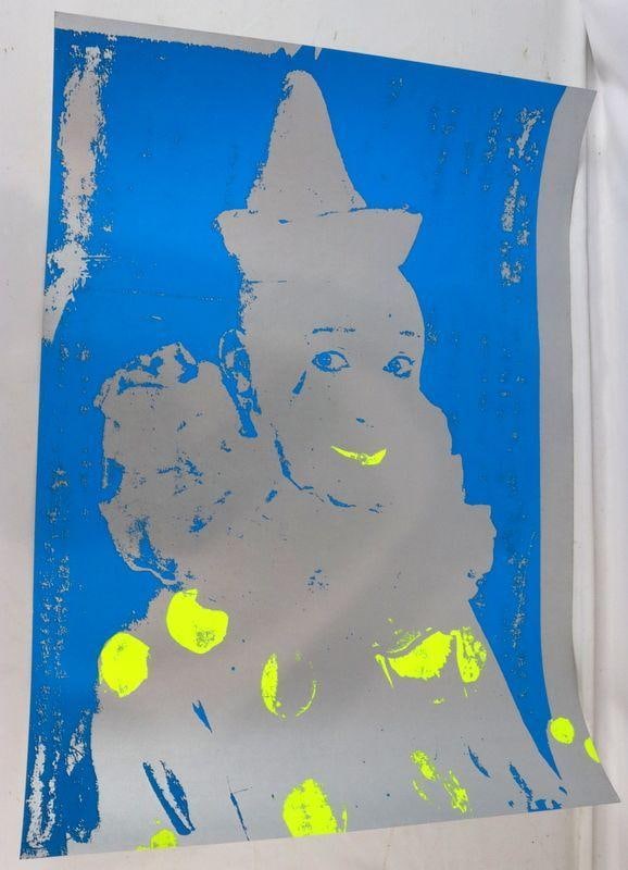 Ford Beckman "Neon Clown I" Print: Ford Beckman (American, 1952–2014) Neon Clown I Screenprint in colors on paper, 1994; P.P. 1/2, signed Sheet: 34.5" H x 24.5" W A 1994 screenprint by Ford Beckman from his Neon Clown