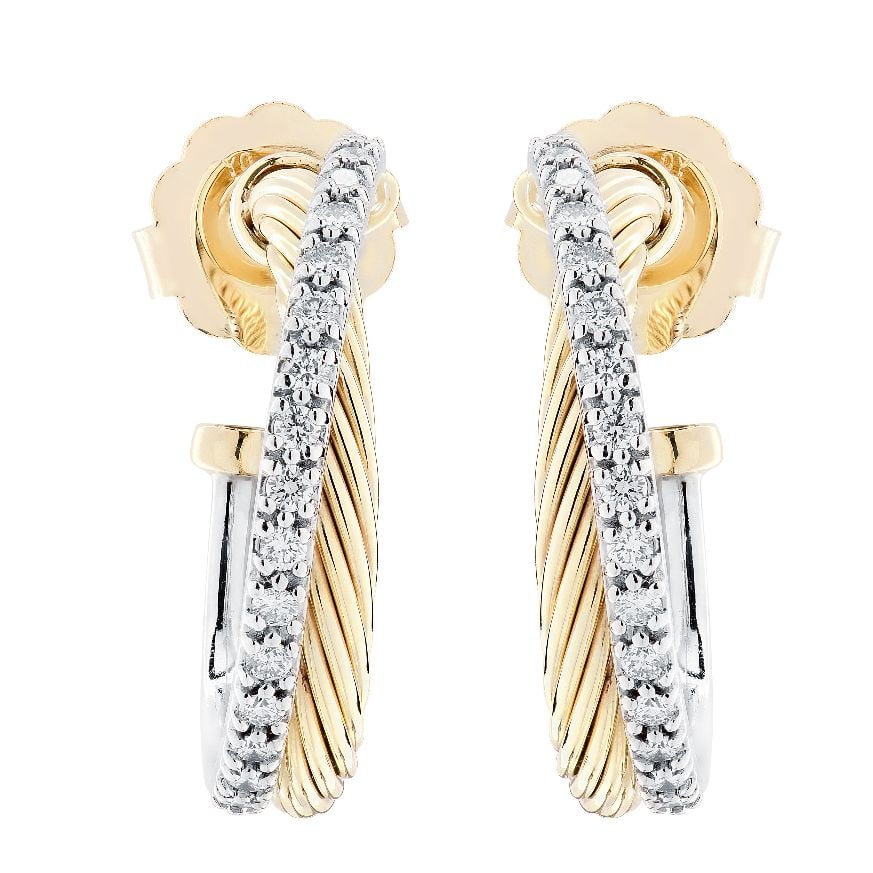 David Yurman Crossover Diamond Hoop Earrings (1 of 5)