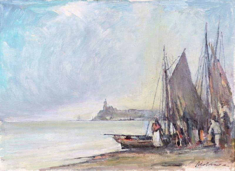 Marian Mokwa "Untitled" Oil on Canvas: Marian Mokwa (Polish, 1889–1987) "Untitled" Oil on Canvas Image: 19.75" H x 27" W Frame: 29.25" H x 36.5" W Signed by the artist. Provenance: Prominent Naples Estate. Condition: Good condition with 