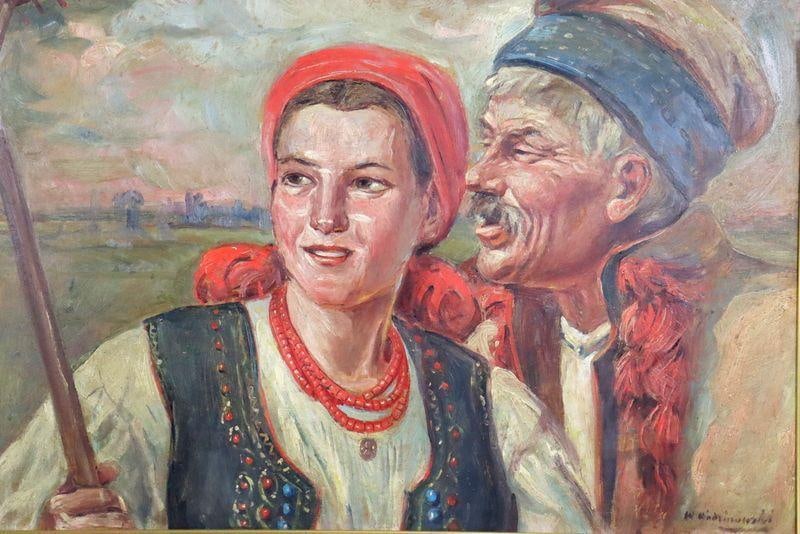 Wincenty Wodzinowski "Returning from the Fields" Oil on Canvas: Wincenty Wodzinowski (Polish, 1866–1940) "Returning from the Fields" Oil on Canvas Image: 19.25" H x 28" W Frame: 31.25" H x 39.75" W Signed by the artist. Provenance: Pr