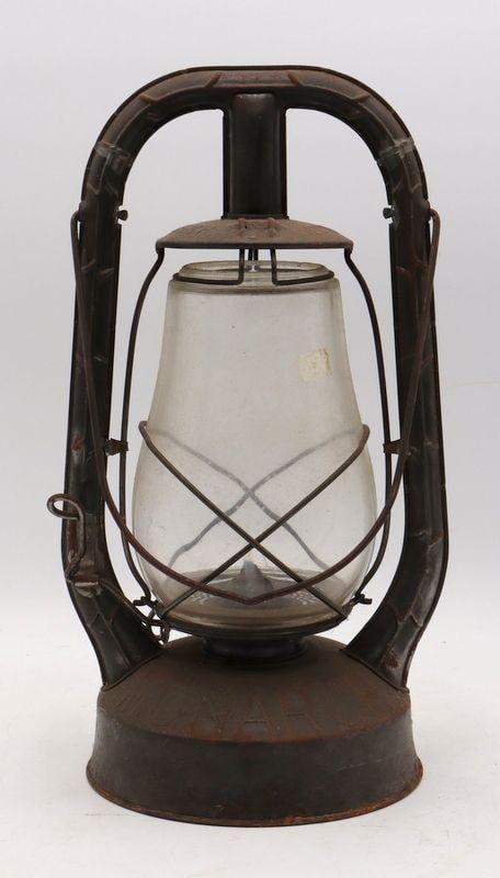 Vintage Dietz "Monarch" Kerosene Lantern: Monarch Dietz (American), New York Lantern Aluminum, Glass and Wick 13.5" H x 7.5" W x 6.5" D Monarch Dietz lantern constructed of aluminum with glass shade and original wick. Condition: