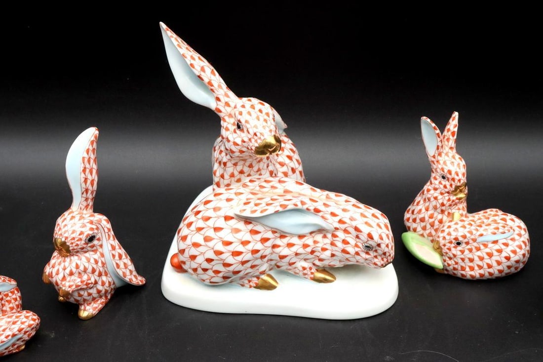 5 Pc. Herend "Rabbit" Figurines - 2