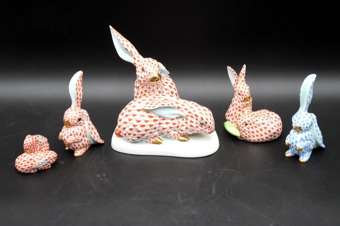 5 Pc. Herend "Rabbit" Figurines - 5