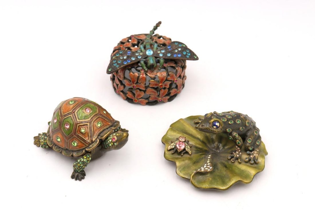 Jay Strongwater Enamel Swarovski Candle Toppers and Trinket Box, 3 Pcs. (1 of 8)