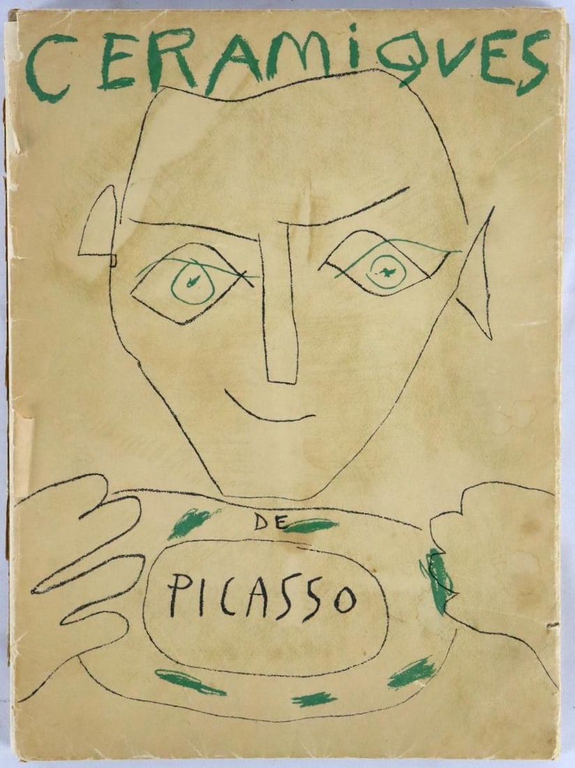 Albert Skira "Ceramiques De Picasso" Portfolio / Book: Albert Skira "Céramiques de Picasso" Overall: 15.5" H x 11.5" W Book containing 18 color plates depicting examples of Picasso's Madoura ceramic platters. Condition: Fair