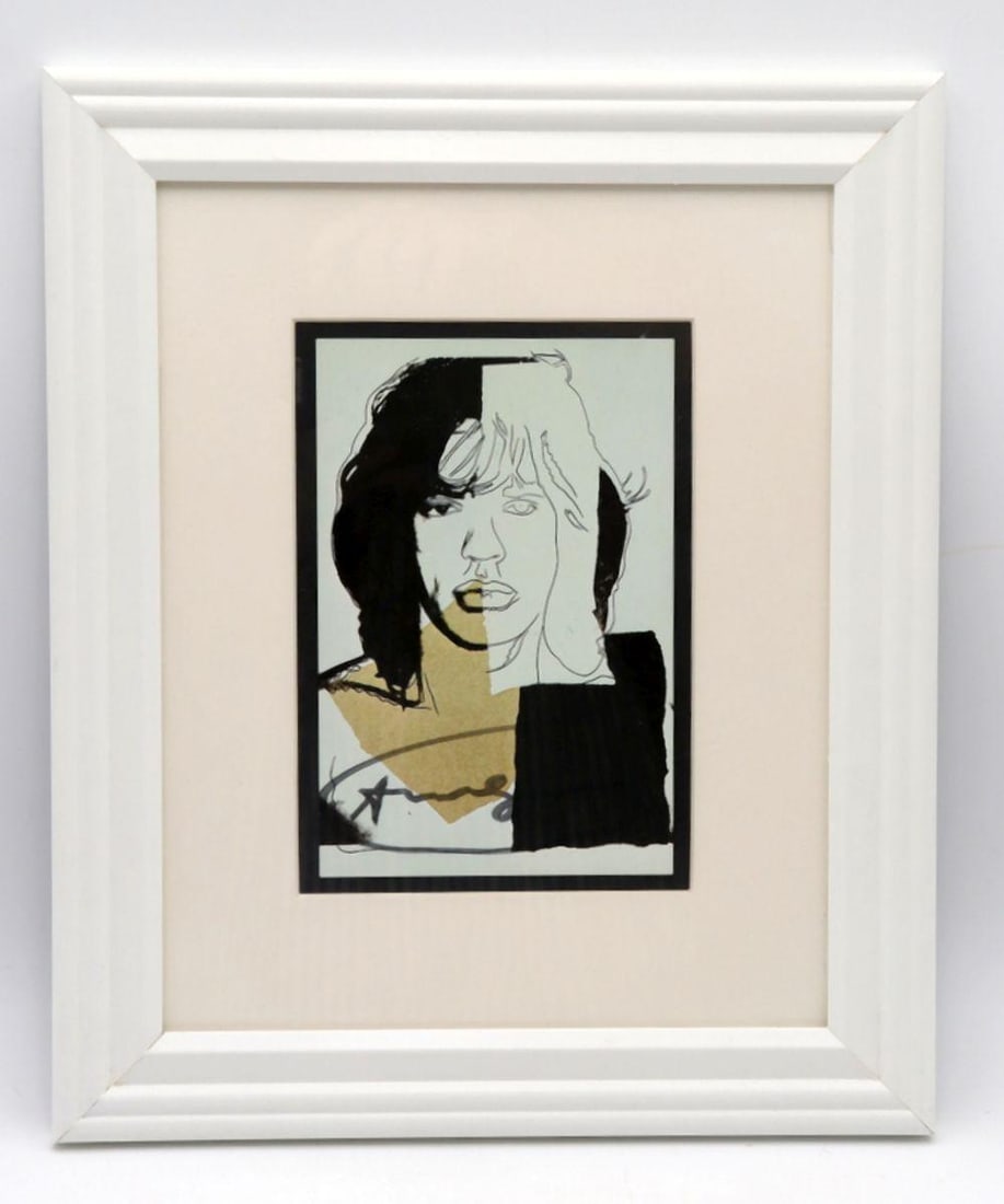 Andy Warhol "Mick Jagger" Offset Lithograph Signed Invitation - 2
