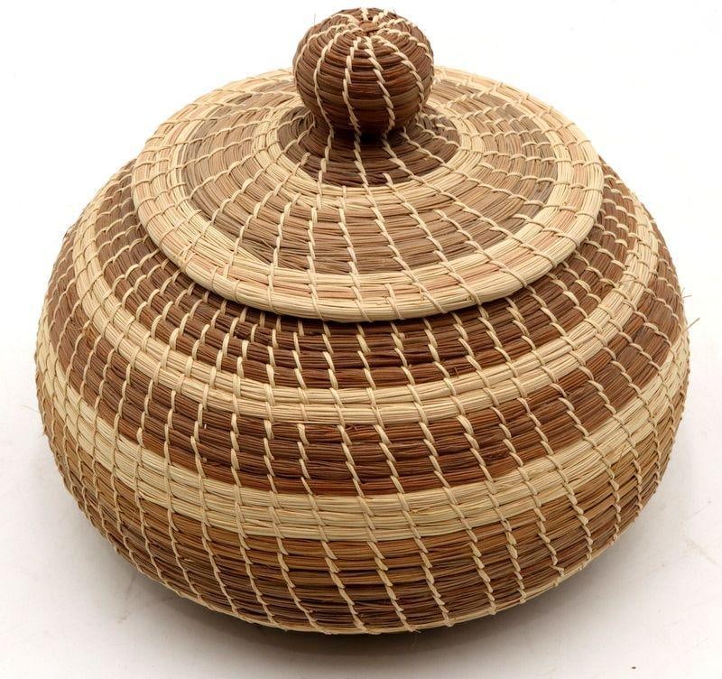 Native American Coushatta Pine Needle Baskets, 2 Pcs. - 2