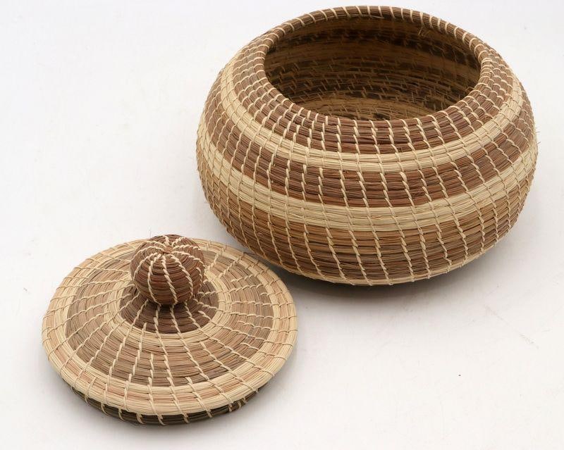 Native American Coushatta Pine Needle Baskets, 2 Pcs. - 3