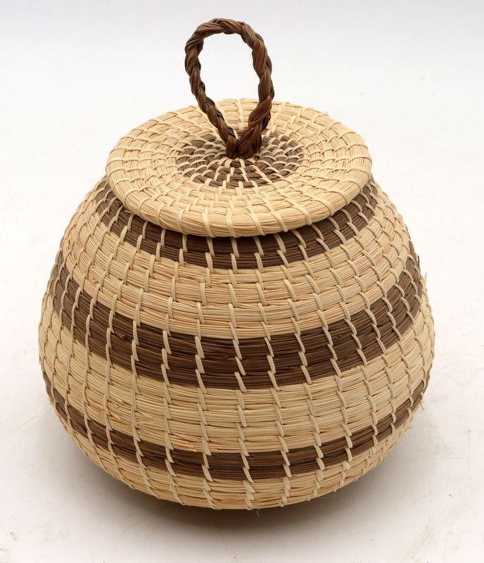 Native American Coushatta Pine Needle Baskets, 2 Pcs. - 5