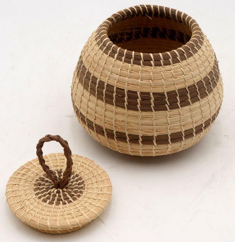 Native American Coushatta Pine Needle Baskets, 2 Pcs. - 6