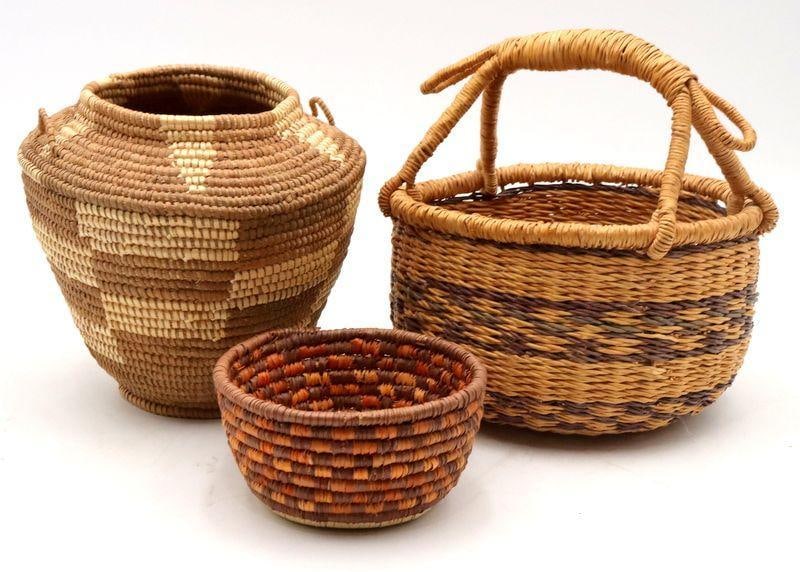 Native American Coushatta Pine Needle Baskets, 2 Pcs. - 8
