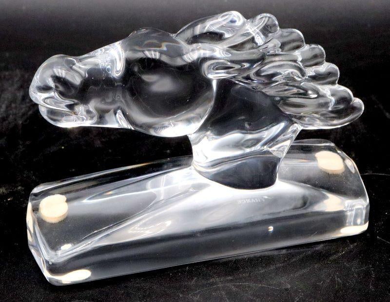 Sevres "Horse" Glass Paperweight: Sèvres (France) "Horse" Glass Paperweight Glass 3.5" H x 5" W x 2" D Signed. Condition: Very good condition with no chips, cracks, or repairs. Have a similar item to sell? Contact us at info@marketau