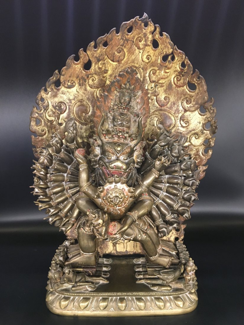 Chinese Gilt Bronze Yamantaka Statue (1 of 10)